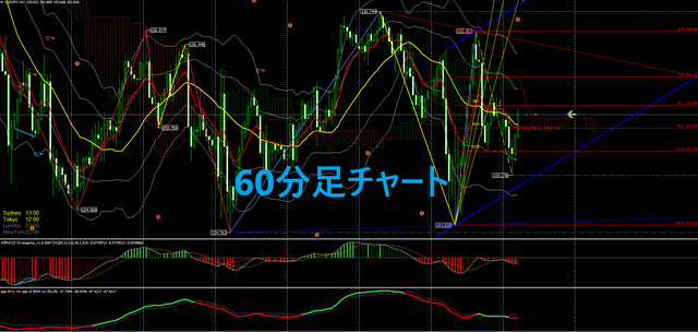 20250127のドル円相場の60分足チャート画像